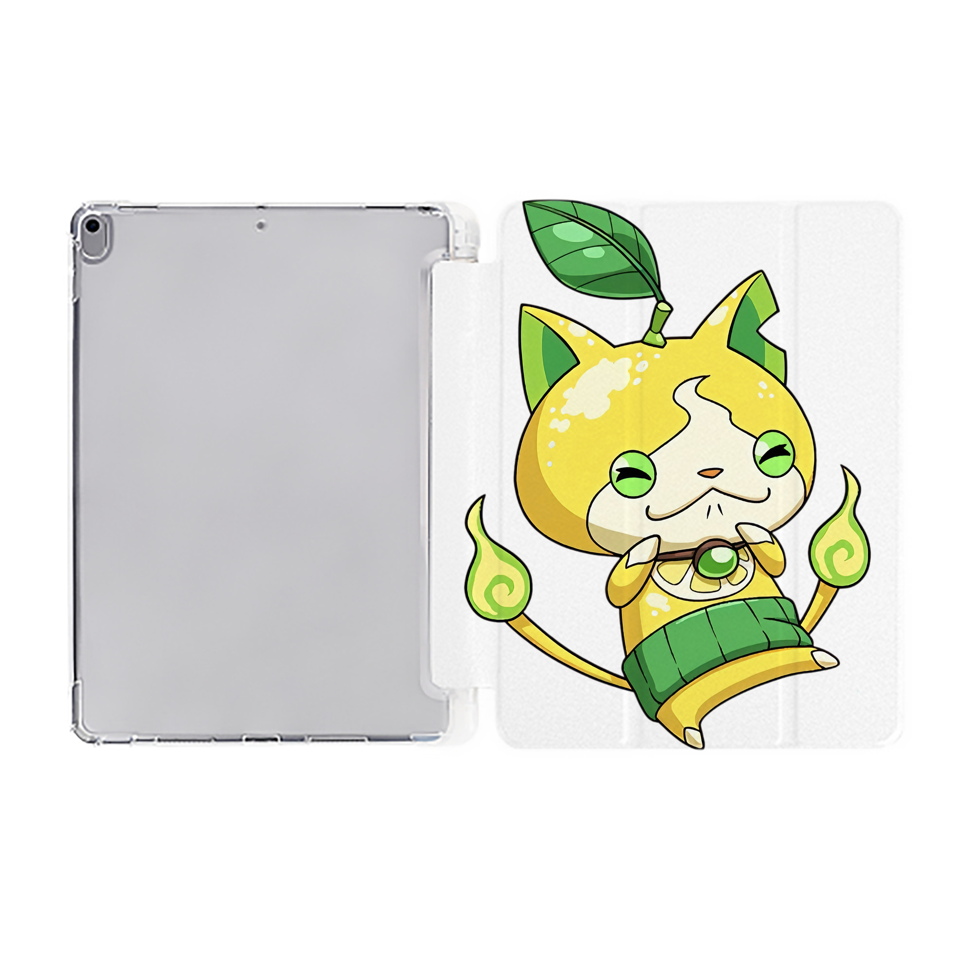 （画像用） 妖怪ウォッチ Yo-kai Watch IPad ケース ペン収納付き 三つ折りスタンド PUレザー×シリコン 対応機種9.5/10.5/10.9インチ